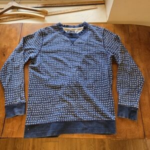 Vintage 90s Esprit Navy Blue Cross Pattern Jacquard Sweatshirt - Men's medium